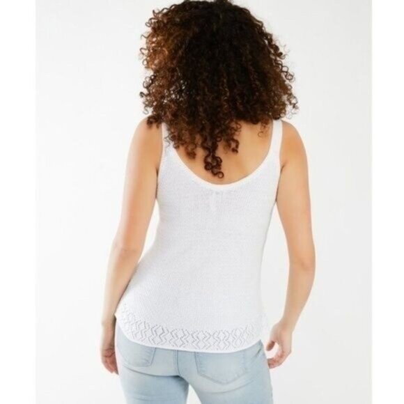 NWT KISMET Penny Knit Scoop Neck Light  Knitted Tank Top White Sz S - Picture 3 of 10
